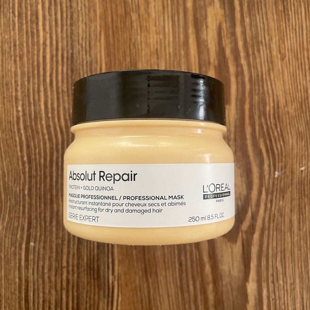 L'Oreal Absolut Repair Hair Mask - Black Lid, Cream Jar